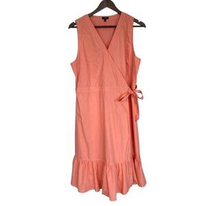 Talbots Petite Peach Sleeveless Wrap Dress - 16P